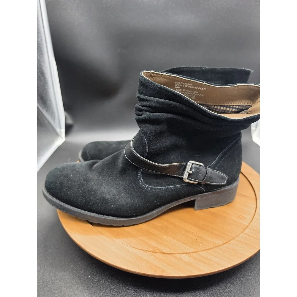 White Mountain Nashville Boots Booties Black Leather‎ Suede Size 10M